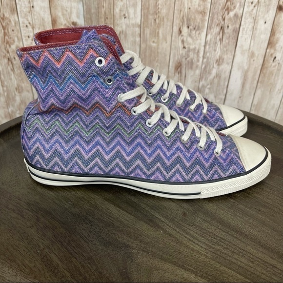 Converse X Missoni CTAS Hi High Top Sneaker Purple Size 7.5 Women - Picture 3 of 9